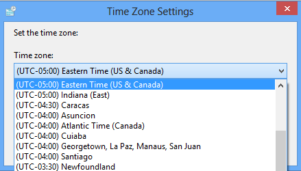 Select Your Time Zone